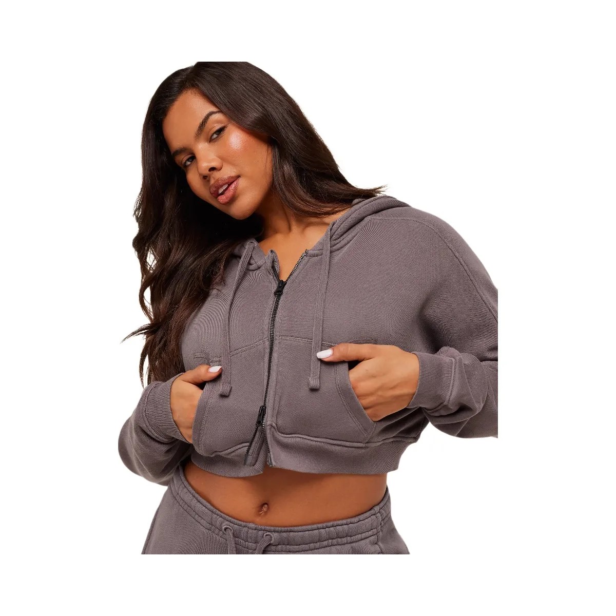 Gymshark Pump Zip Through Hoodie "GS Cool Brown WASH" - HypeFly India View 6