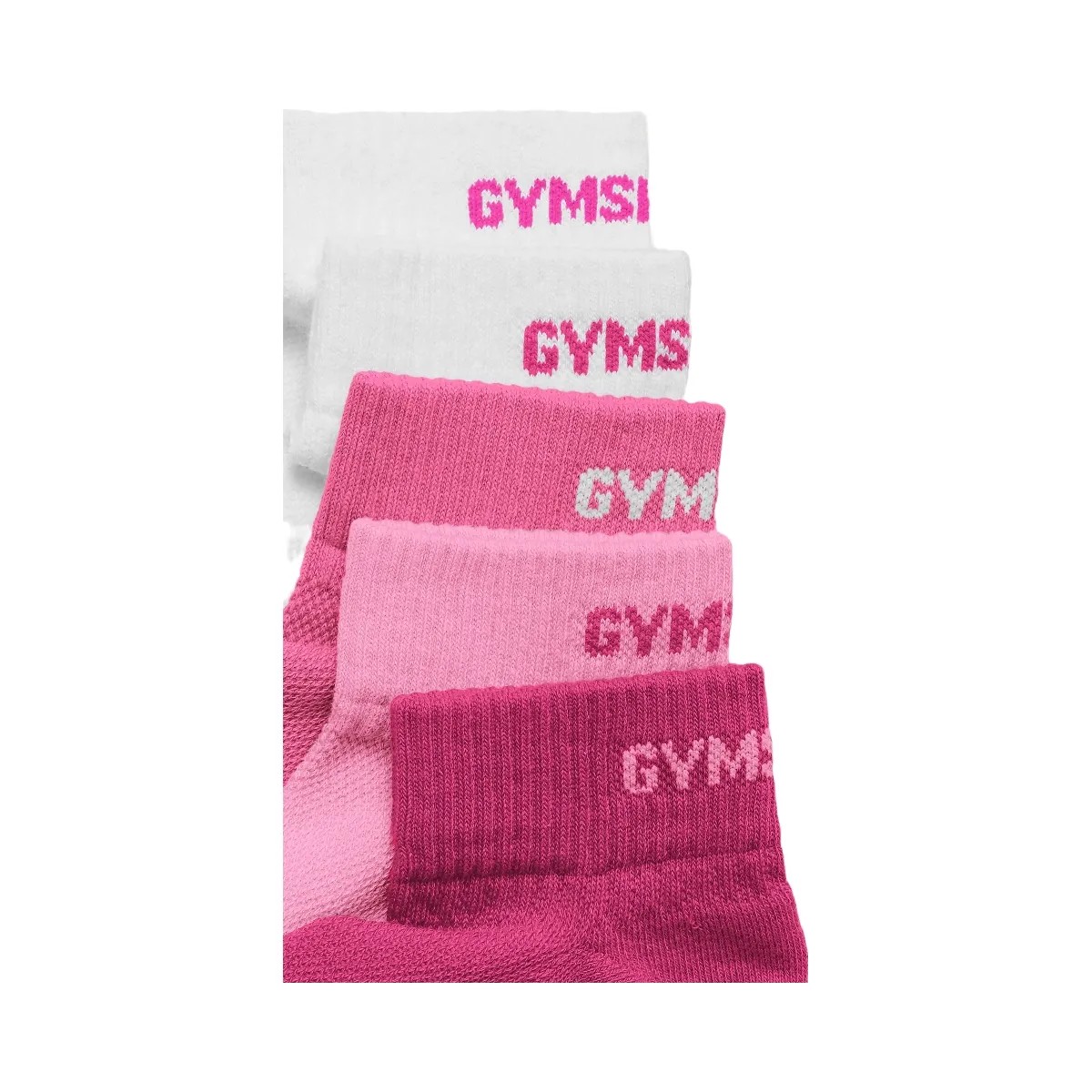 Gymshark Quarter Socks 5pk "Electric Pink Super-Set Pink Focus Pink White" - HypeFly India View 2
