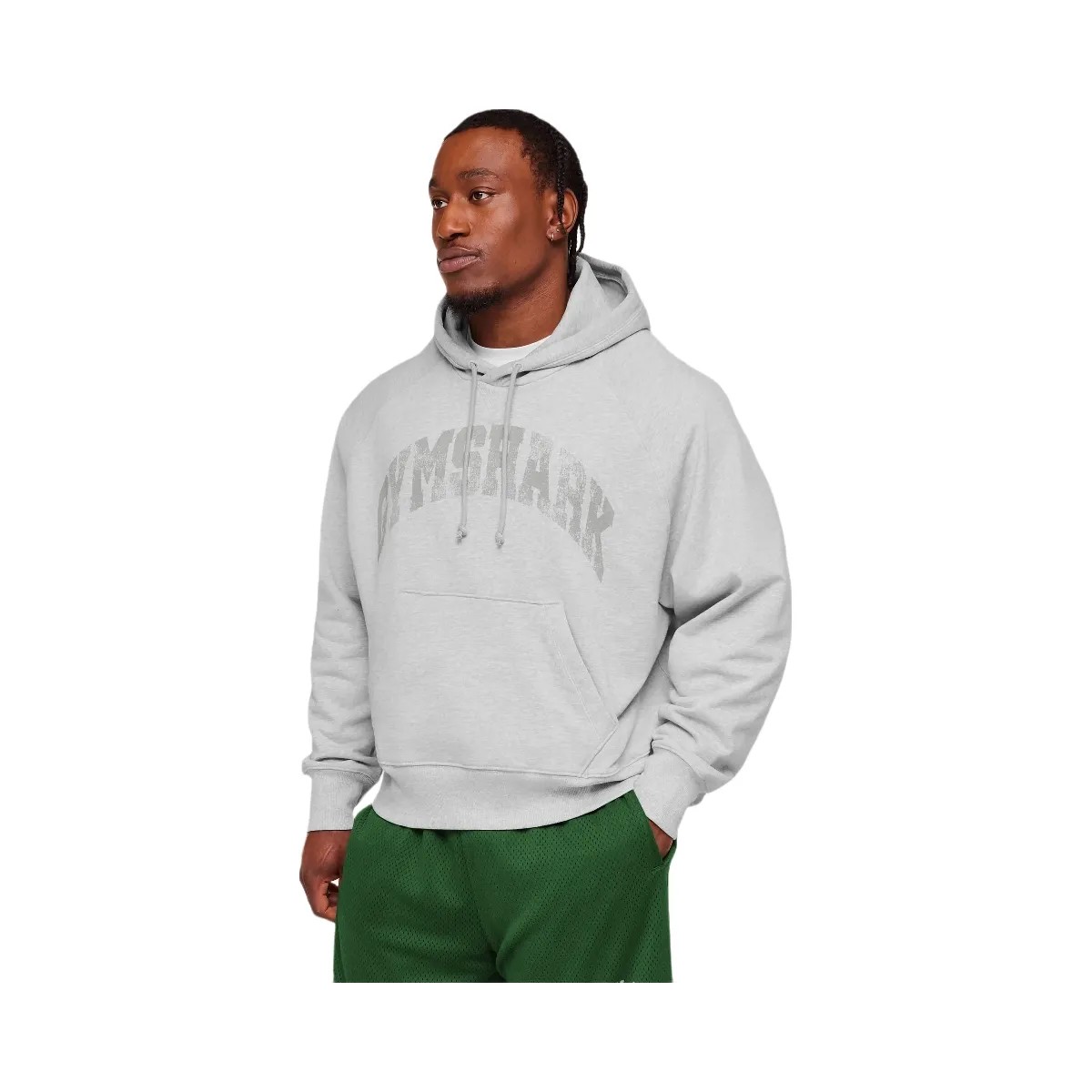 Gymshark Retro Collegiate Graphic Hoodie "Bros Soft Grey Marl" - HypeFly India View 3