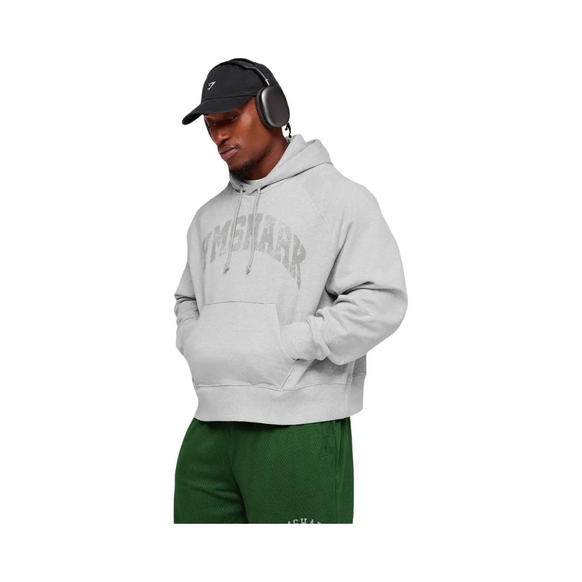 Gymshark Retro Collegiate Graphic Hoodie "Bros Soft Grey Marl" - HypeFly India View 6