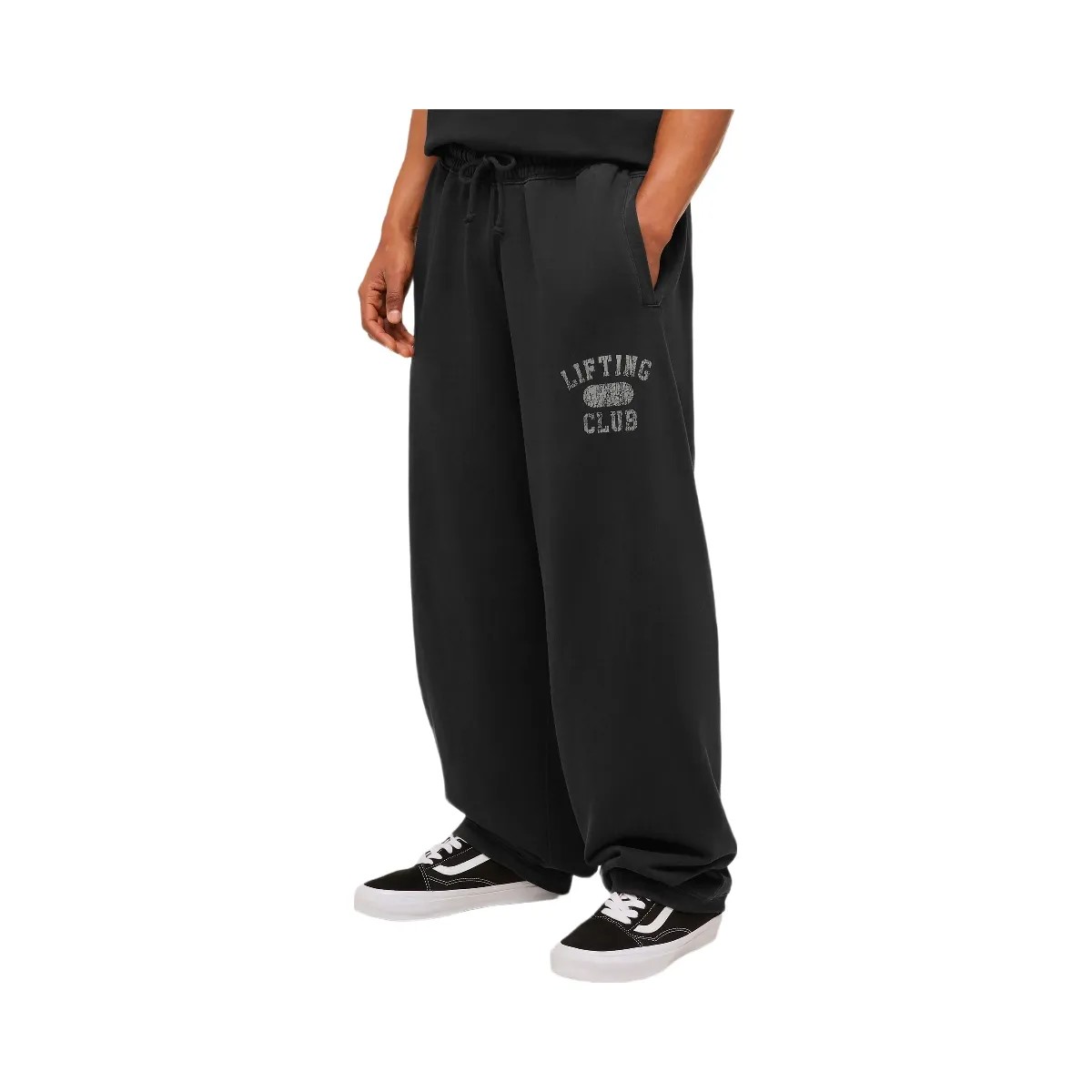 Gymshark Retro Collegiate Graphic Wide Leg Pants "Black" - HypeFly India View 4