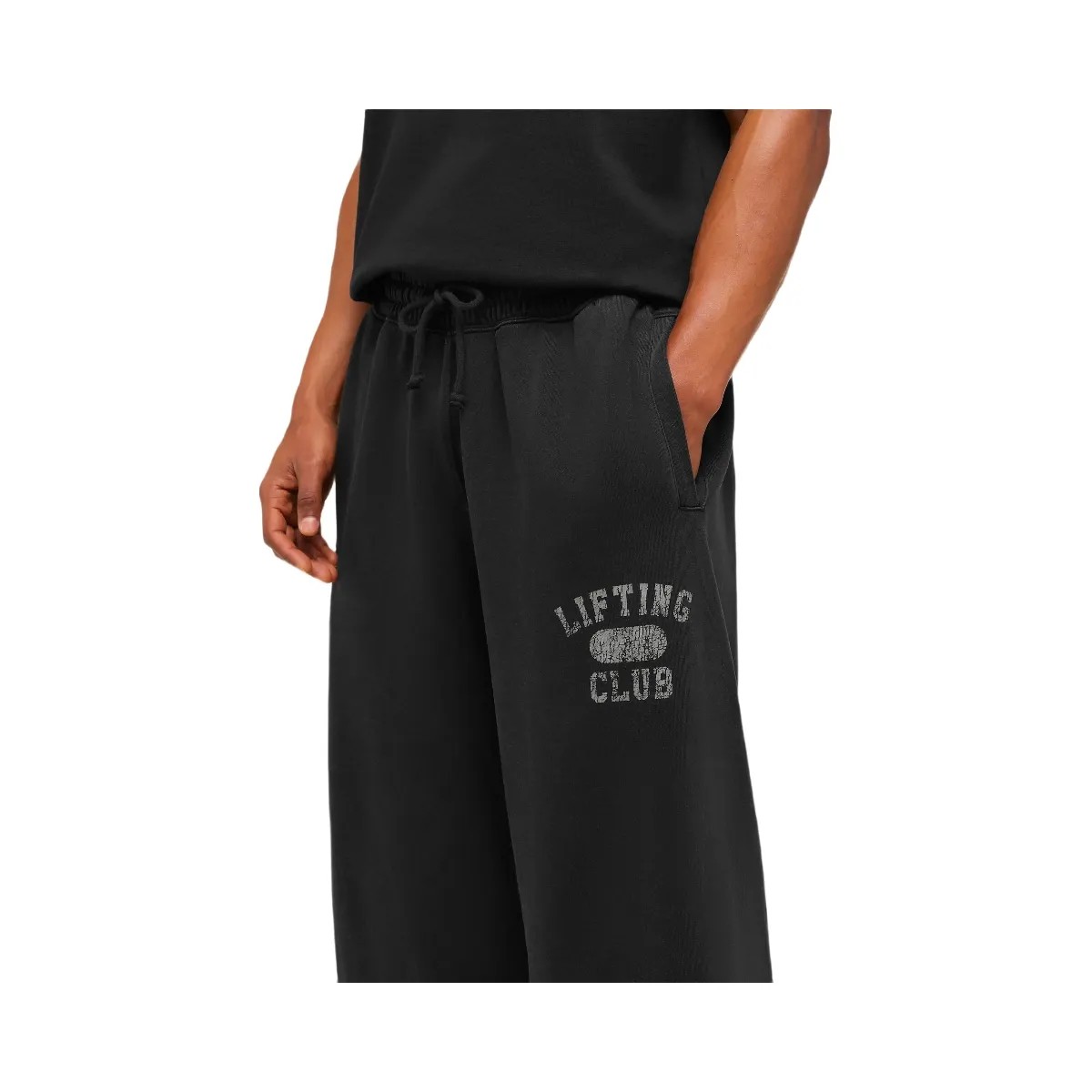 Gymshark Retro Collegiate Graphic Wide Leg Pants "Black" - HypeFly India View 5