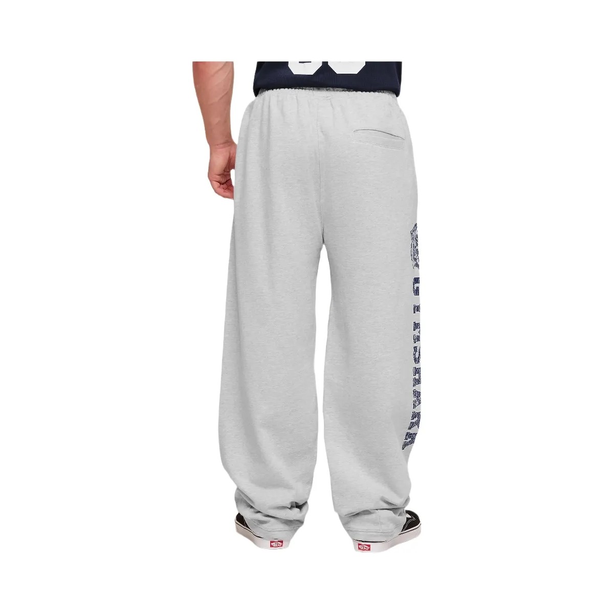 Gymshark Retro Collegiate Graphic Wide Leg Pants "Bros Soft Grey Marl" - HypeFly India View 2