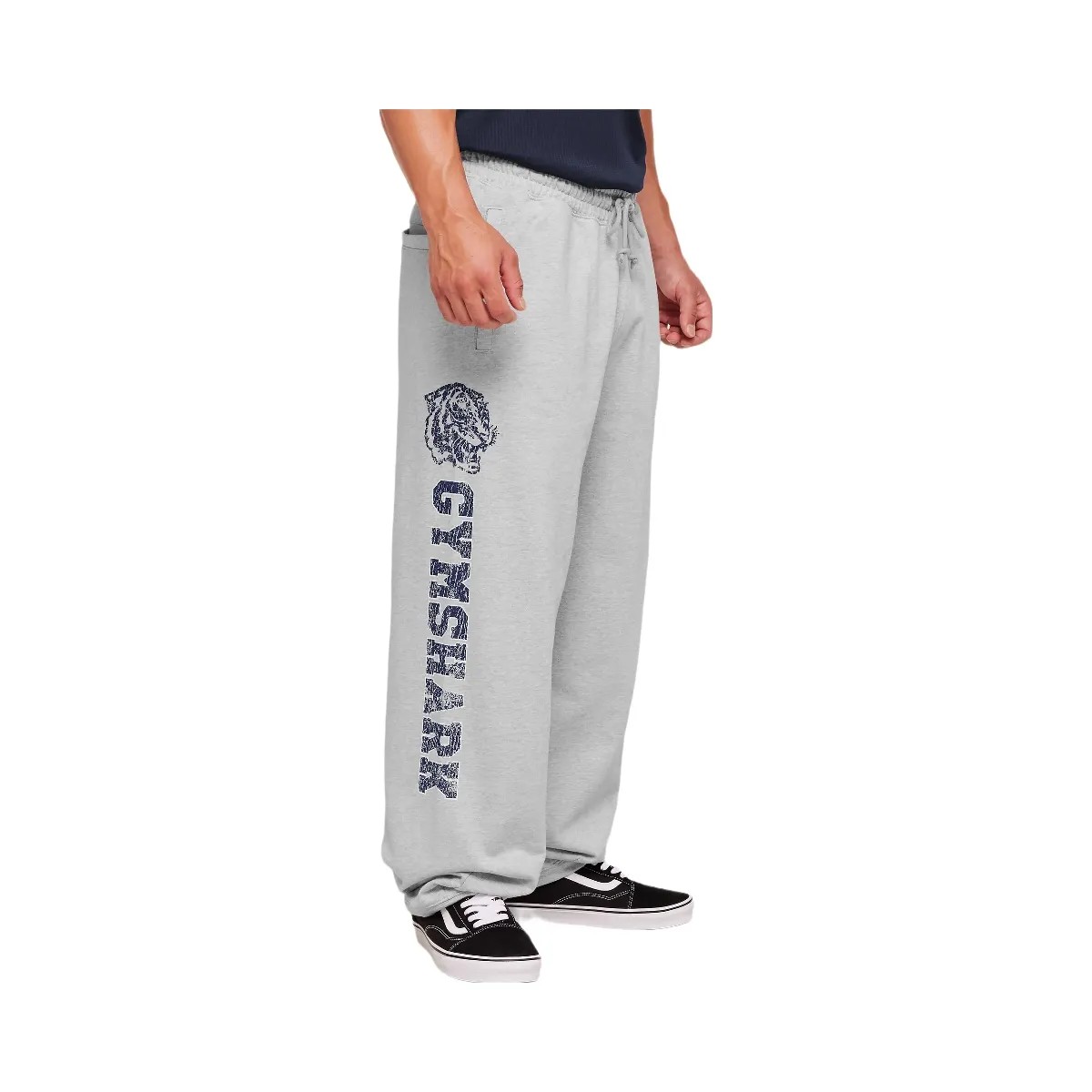 Gymshark Retro Collegiate Graphic Wide Leg Pants "Bros Soft Grey Marl" - HypeFly India View 4
