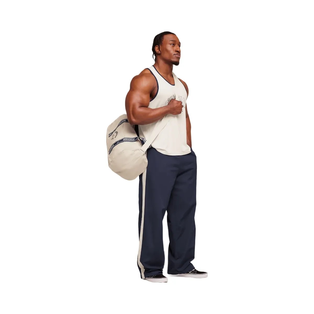 Gymshark Retro Collegiate Track Pants "Heavy Blue Tinted White" - HypeFly India View 3