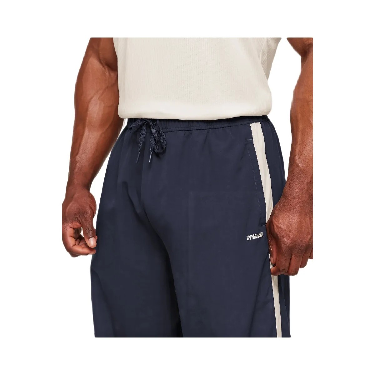 Gymshark Retro Collegiate Track Pants "Heavy Blue Tinted White" - HypeFly India View 5