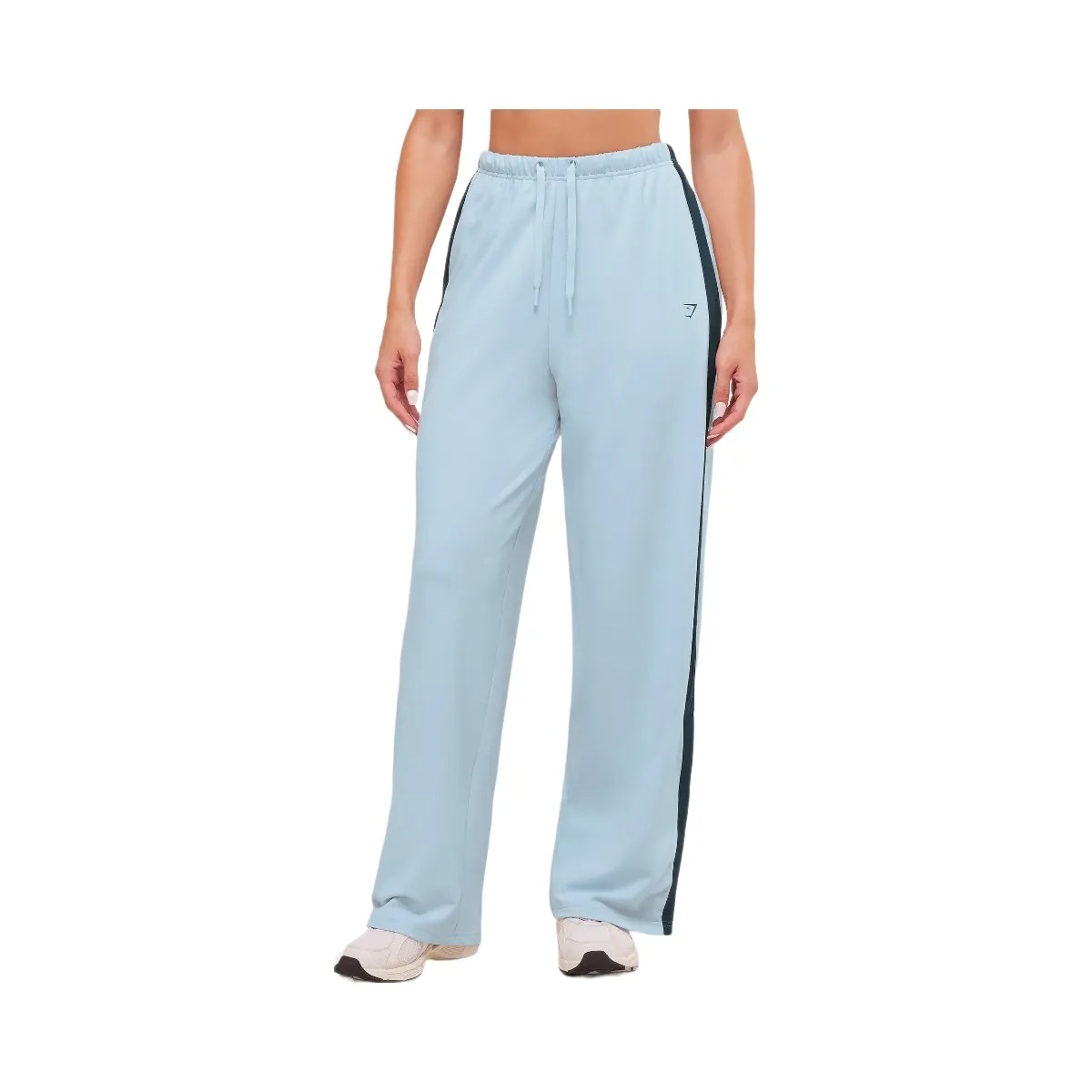 Gymshark Retro Stripe Snap Pants "Smoke Blue Deep Petrol Blue" - HypeFly India View 1