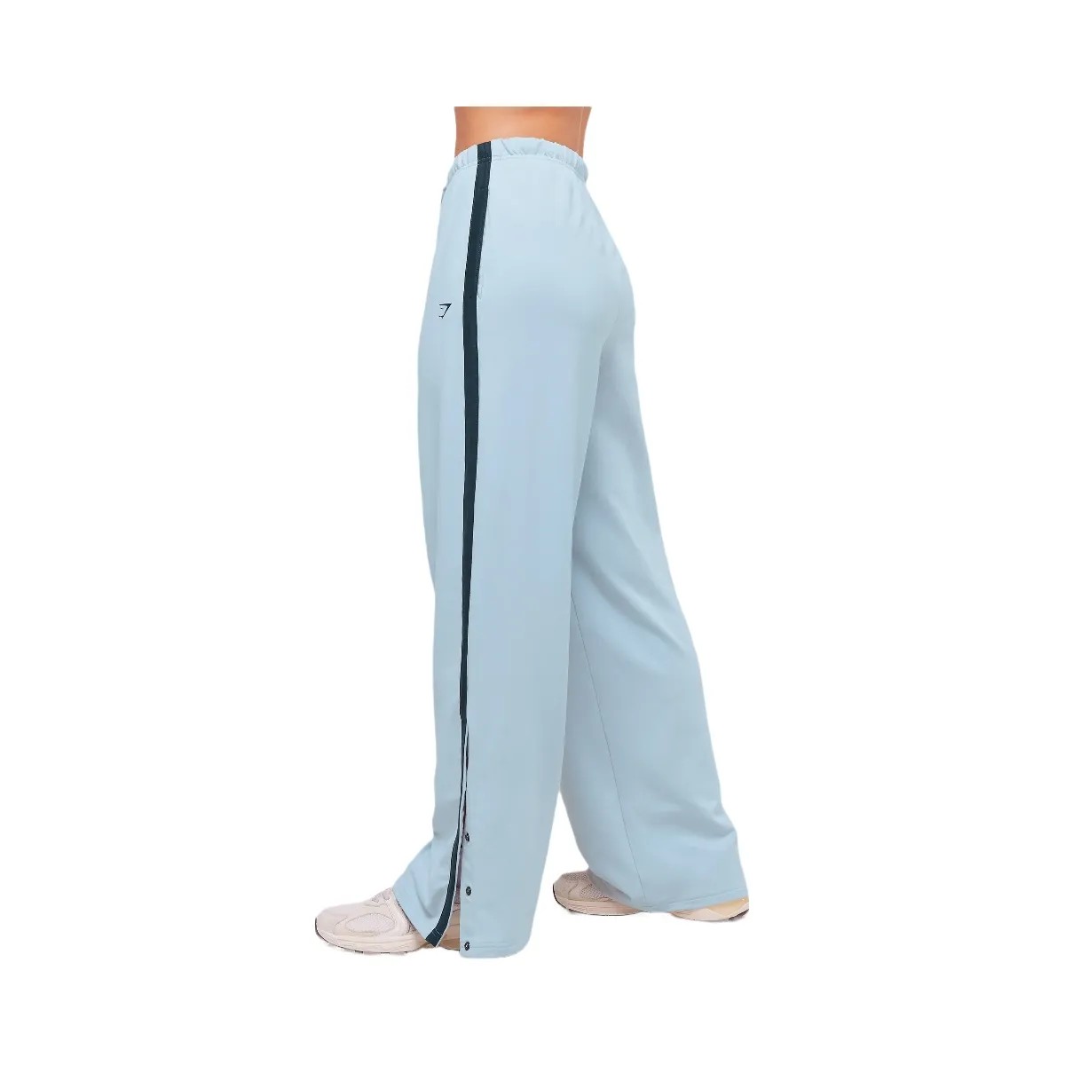 Gymshark Retro Stripe Snap Pants "Smoke Blue Deep Petrol Blue" - HypeFly India View 3