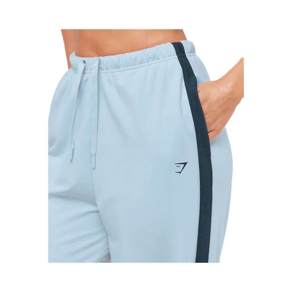 Gymshark Retro Stripe Snap Pants "Smoke Blue Deep Petrol Blue" - HypeFly India View 6