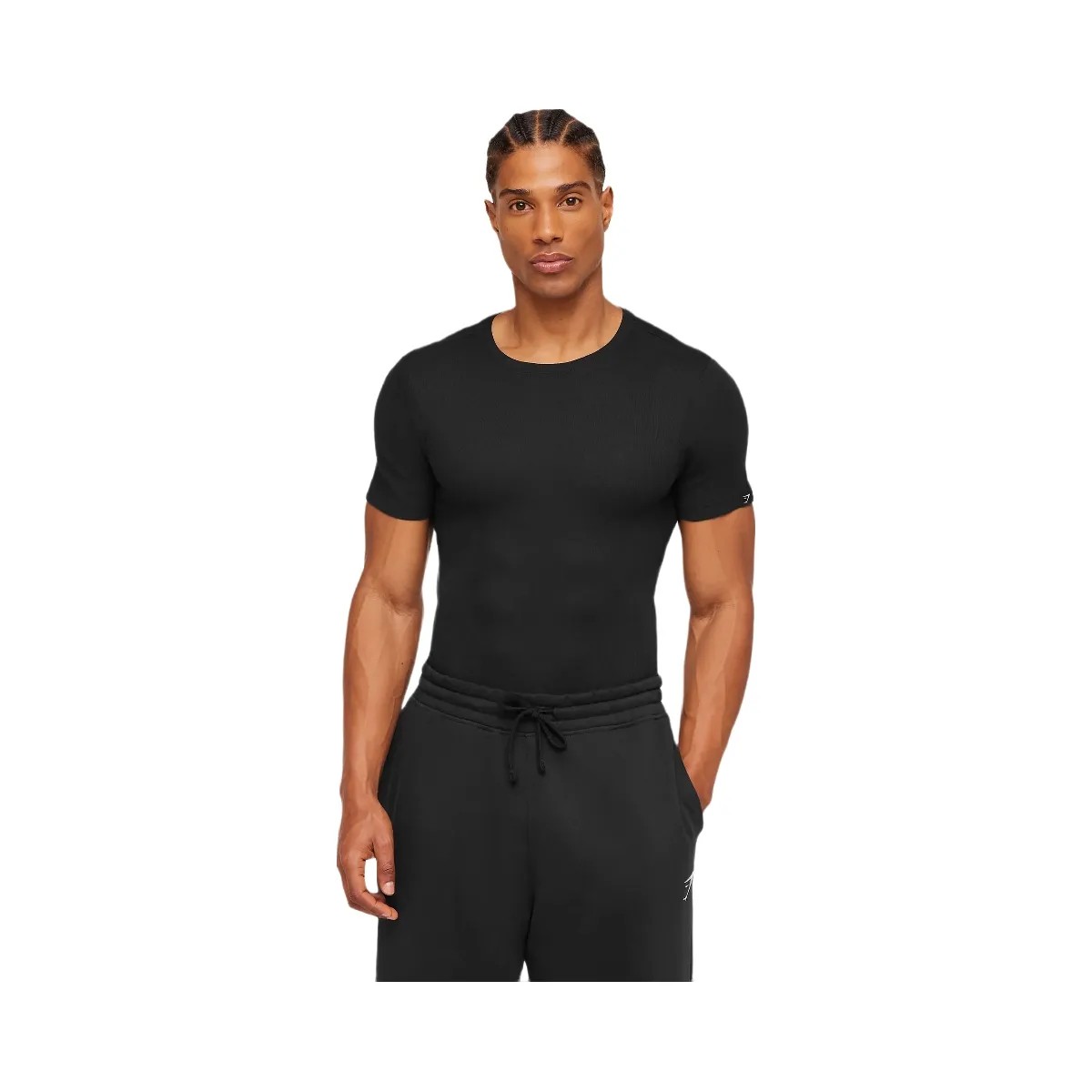 Gymshark Ribbed T-Shirt "Black" - HypeFly India View 1