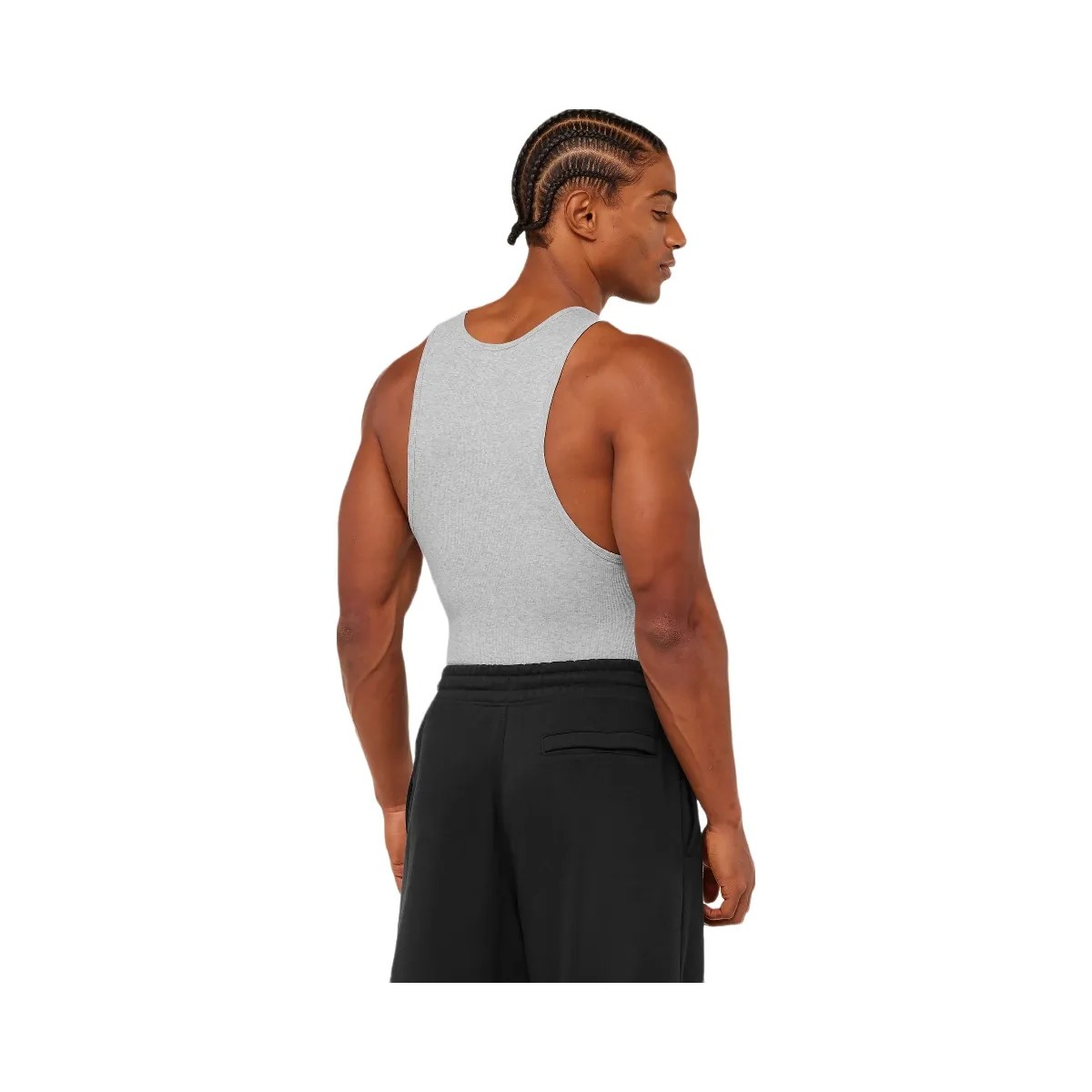 Gymshark Ribbed Tank 1PK "Light Grey Core Marl" - HypeFly India View 2