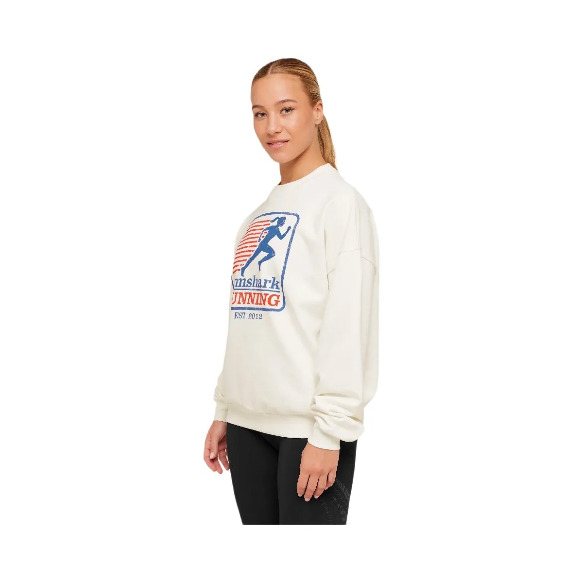 Gymshark Run Club Graphic Sweatshirt "GS Soft White" - HypeFly India View 3