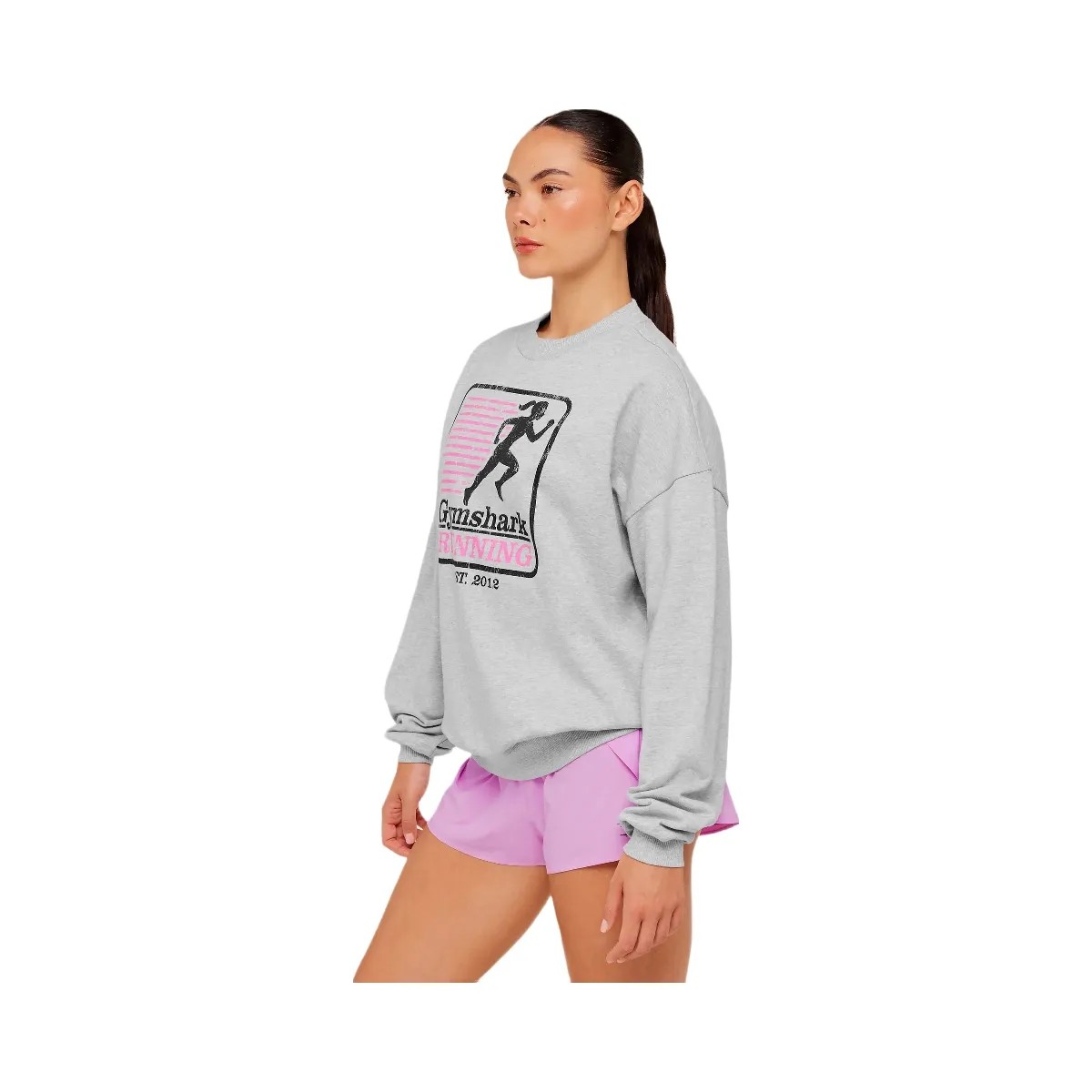 Gymshark Run Club Graphic Sweatshirt "Light Grey Core Marl" - HypeFly India View 3