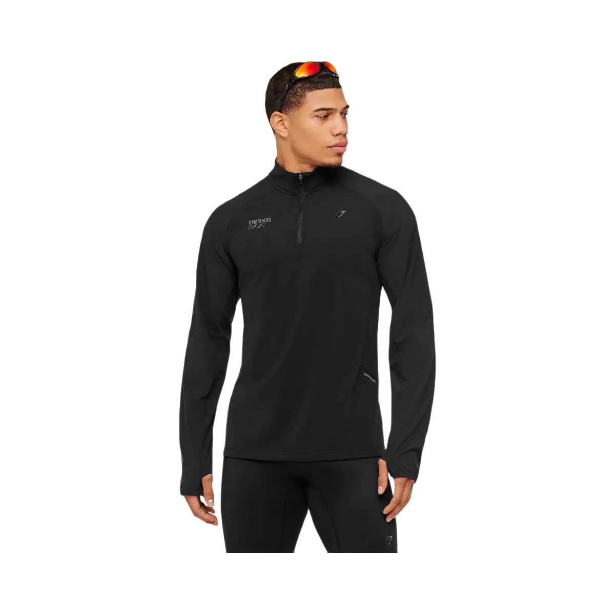 Gymshark Running Elite 1/4 Zip "Black" - HypeFly India View 1