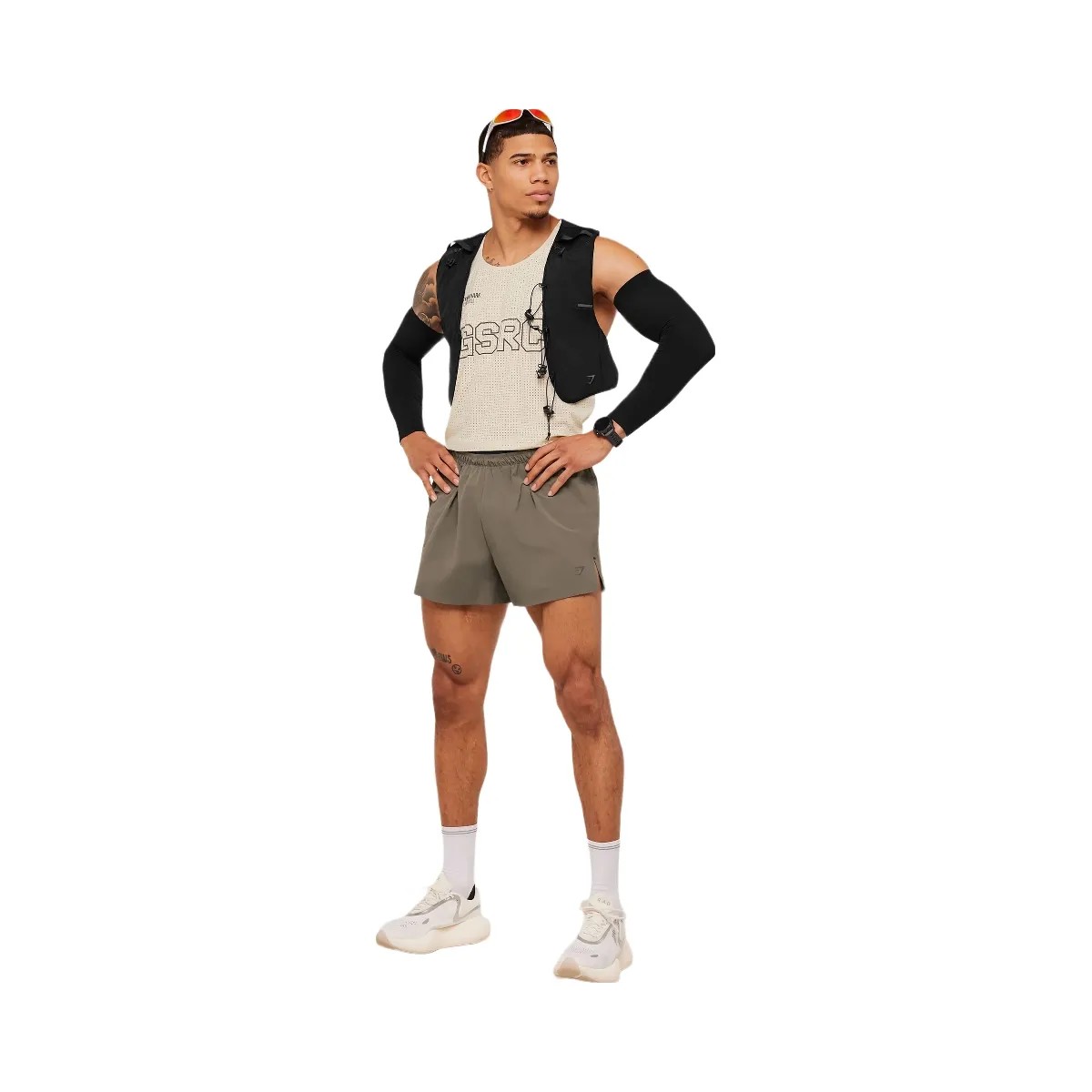 Gymshark Running Elite 5" Short "Camo Brown" - HypeFly India View 4