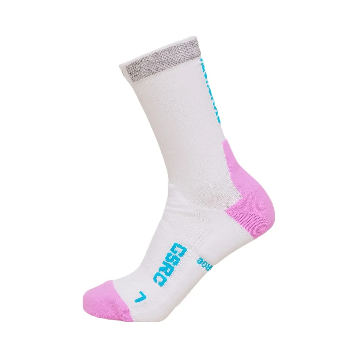 Gymshark Running Elite Crew Sock Single "White Brand Blue Sour Pink" - HypeFly India View 1