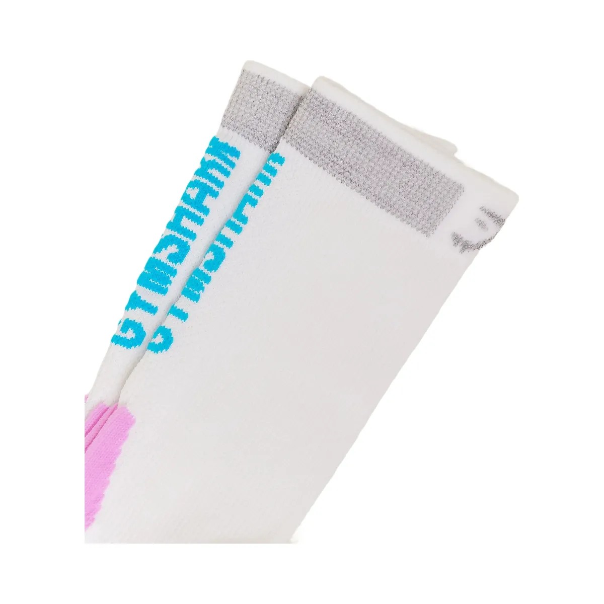 Gymshark Running Elite Crew Sock Single "White Brand Blue Sour Pink" - HypeFly India View 2