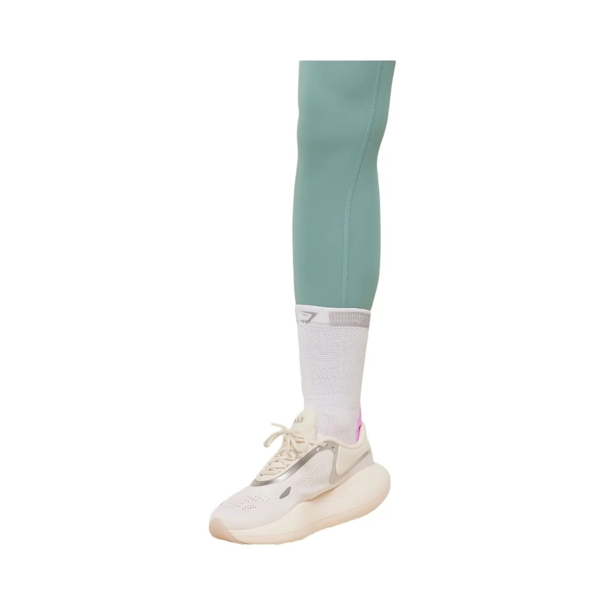 Gymshark Running Elite Crew Sock Single "White Brand Blue Sour Pink" - HypeFly India View 4