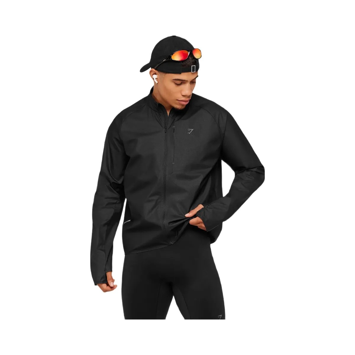 Gymshark Running Elite Lightweight Windbreaker "Black" - HypeFly India View 1
