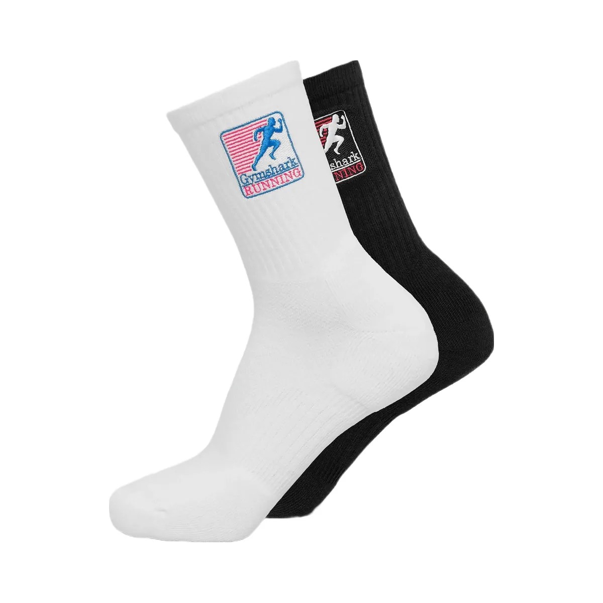 Gymshark Running Graphic Crew Socks 2pk "GS White GS Black" - HypeFly India View 1