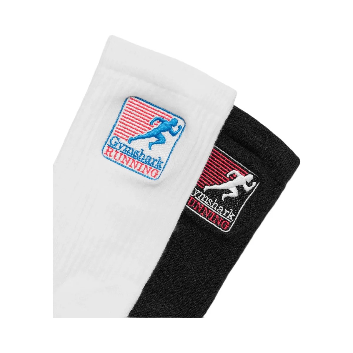 Gymshark Running Graphic Crew Socks 2pk "GS White GS Black" - HypeFly India View 2