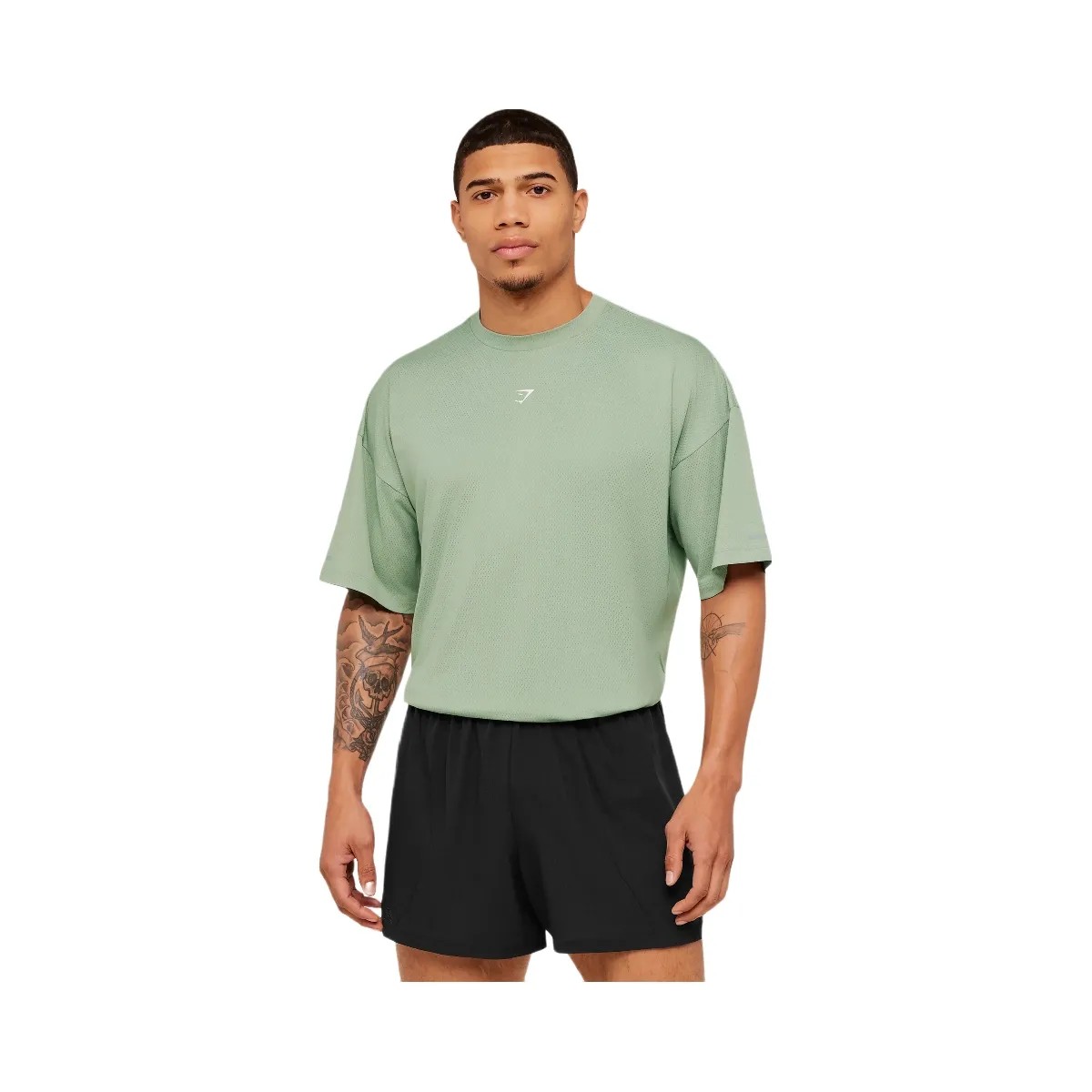 Gymshark Running Graphic T-Shirt "GS Haze Green" - HypeFly India View 2