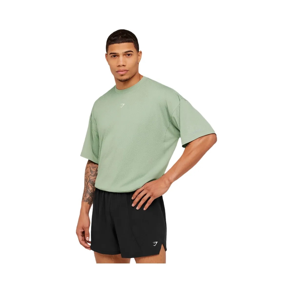 Gymshark Running Graphic T-Shirt "GS Haze Green" - HypeFly India View 3