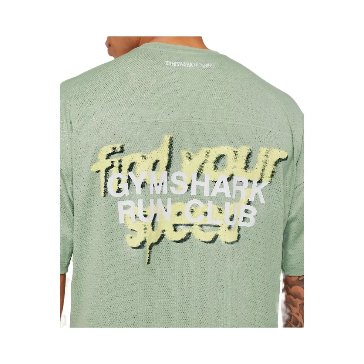 Gymshark Running Graphic T-Shirt "GS Haze Green" - HypeFly India View 6
