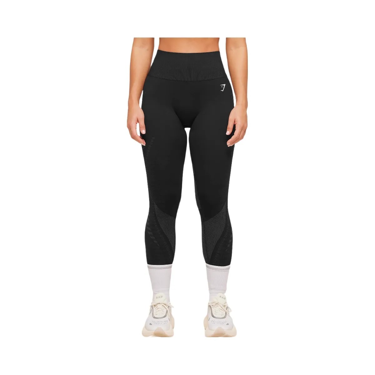 Gymshark Running Seamless Leggings "GS Black GS Asphalt Grey" - HypeFly India View 1