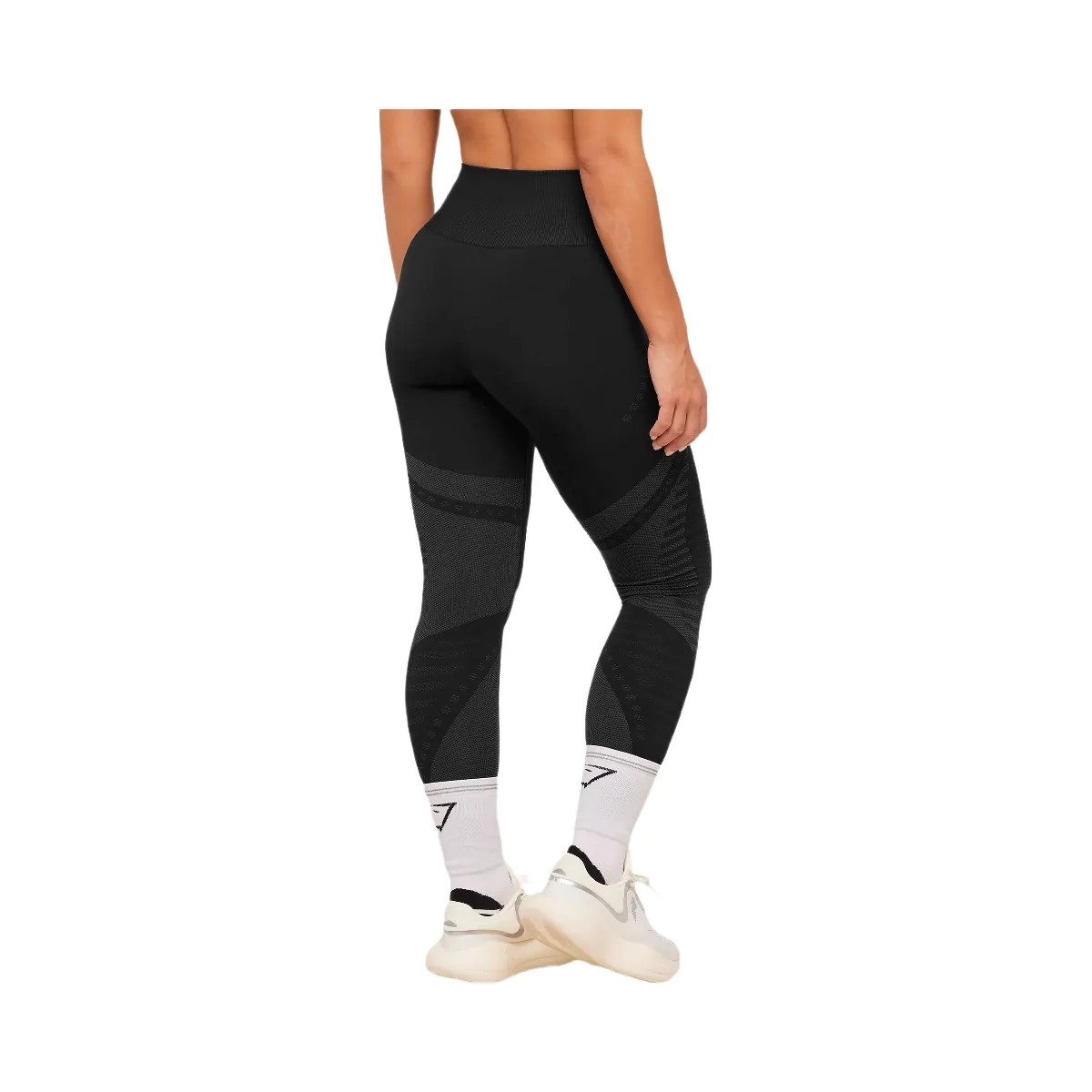 Gymshark Running Seamless Leggings "GS Black GS Asphalt Grey" - HypeFly India View 2