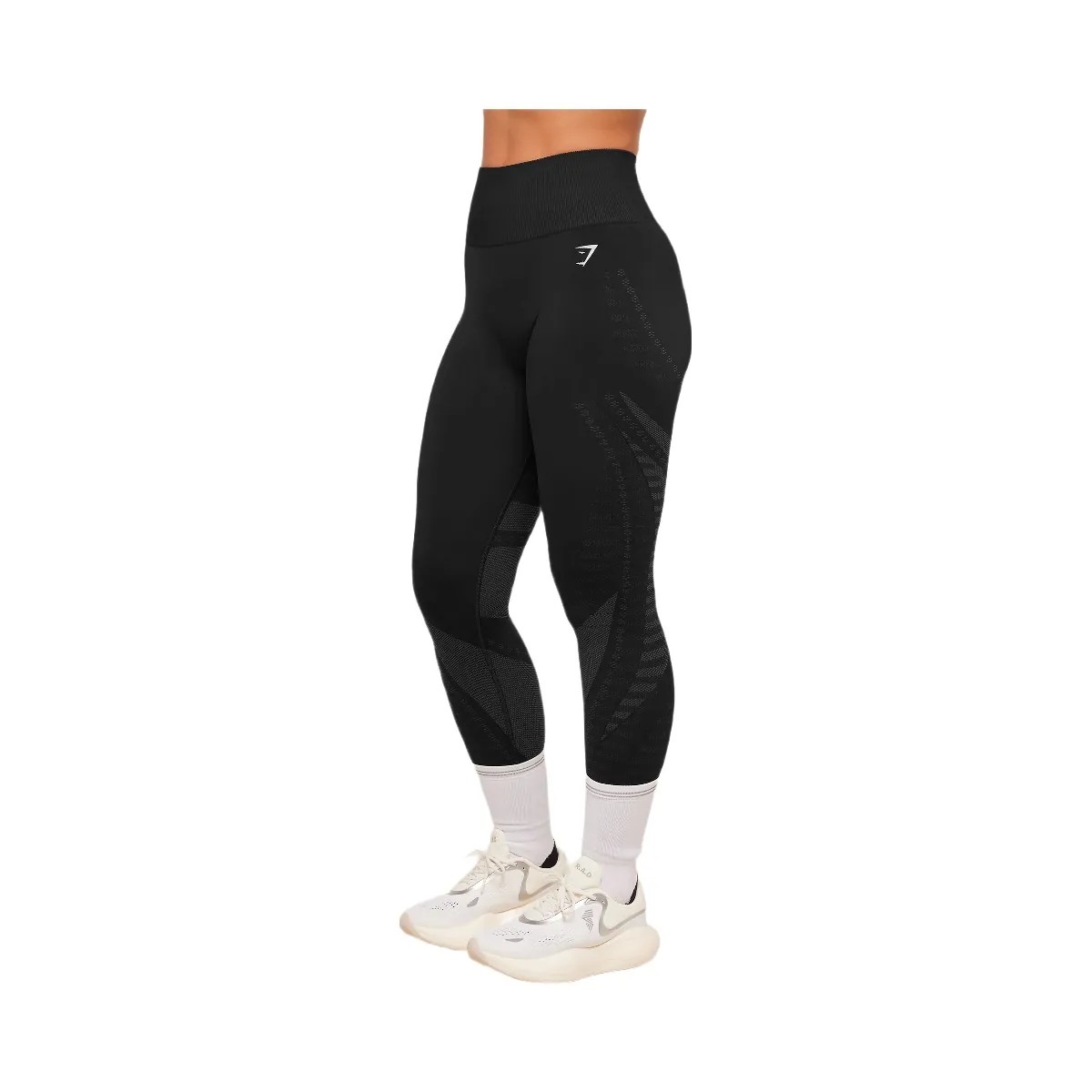 Gymshark Running Seamless Leggings "GS Black GS Asphalt Grey" - HypeFly India View 3