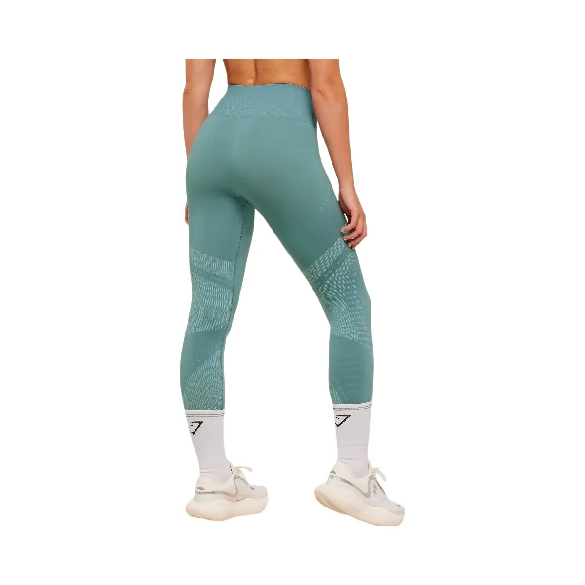 Gymshark Running Seamless Leggings "Storm Blue Lifestyle Blue" - HypeFly India View 2