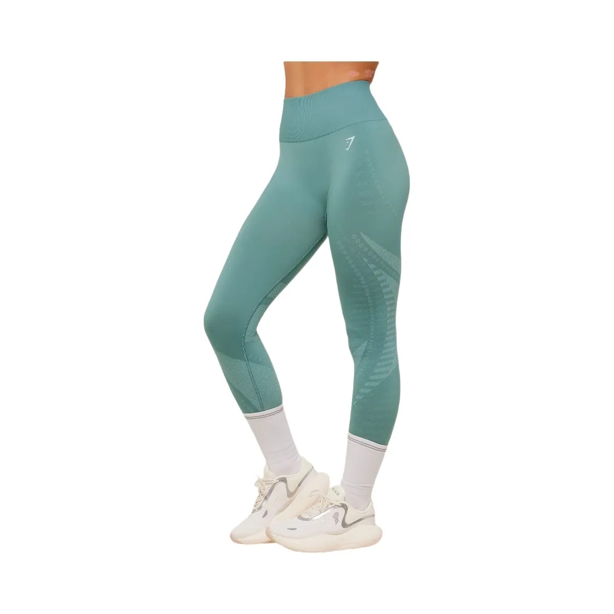 Gymshark Running Seamless Leggings "Storm Blue Lifestyle Blue" - HypeFly India View 3