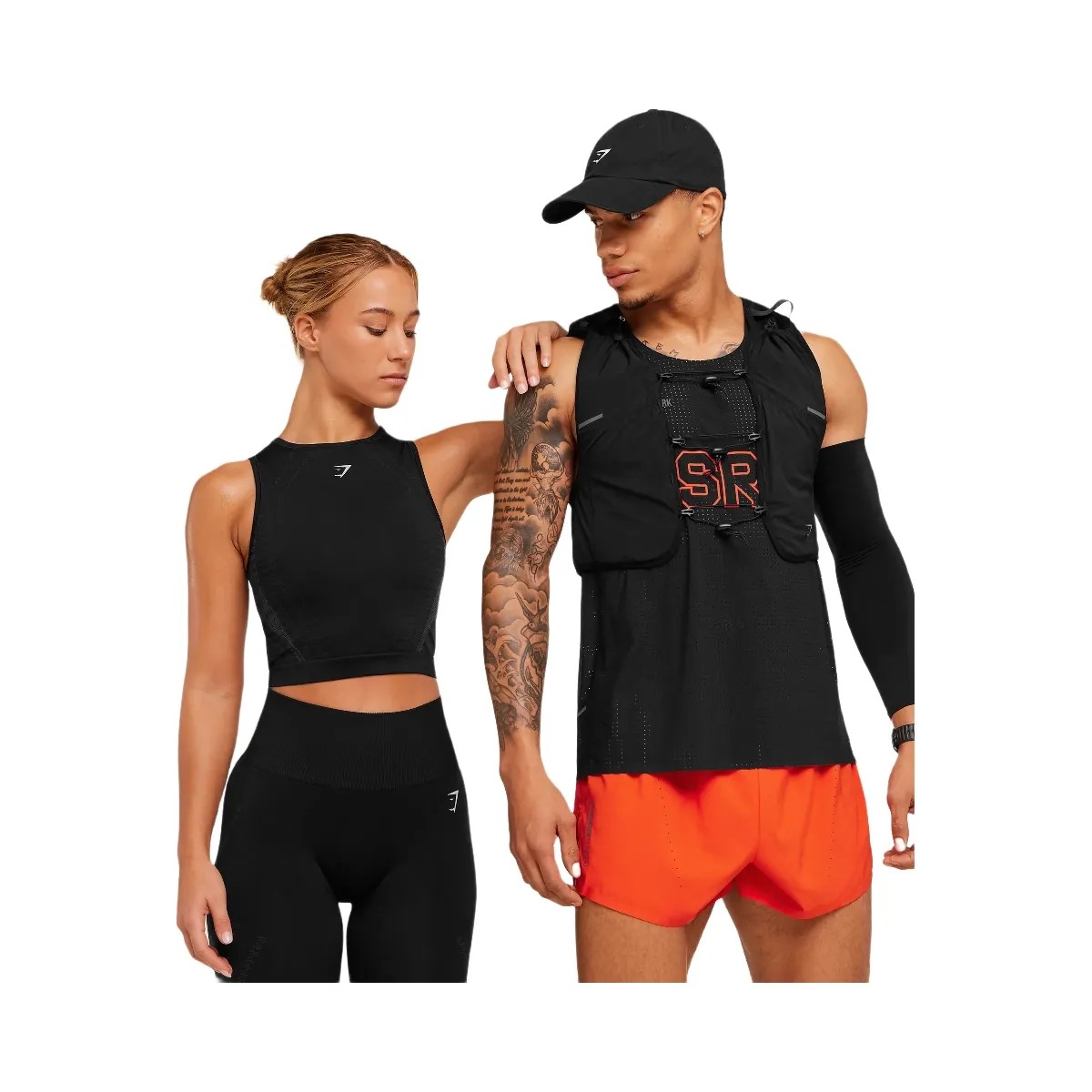Gymshark Running Seamless Tank "GS Black GS Asphalt Grey" - HypeFly India View 3