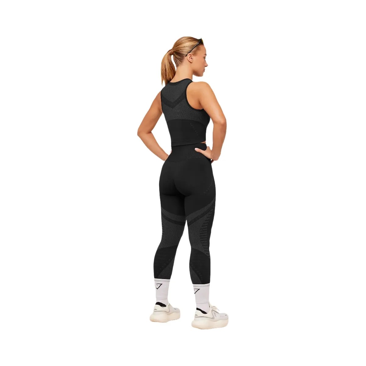 Gymshark Running Seamless Tank "GS Black GS Asphalt Grey" - HypeFly India View 5