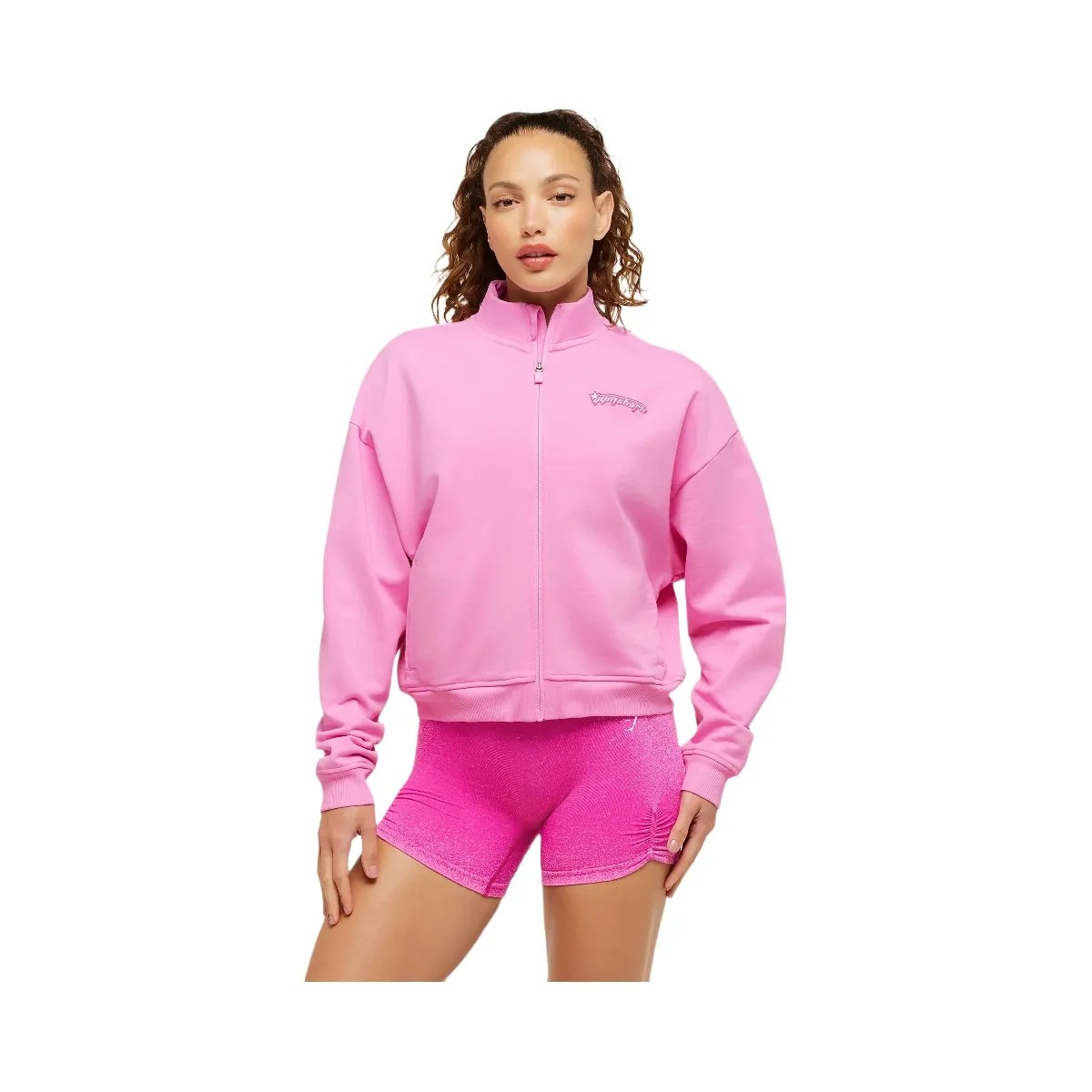 Gymshark Script Embroidery Full Zip Jacket "Focus Pink" - HypeFly India View 1