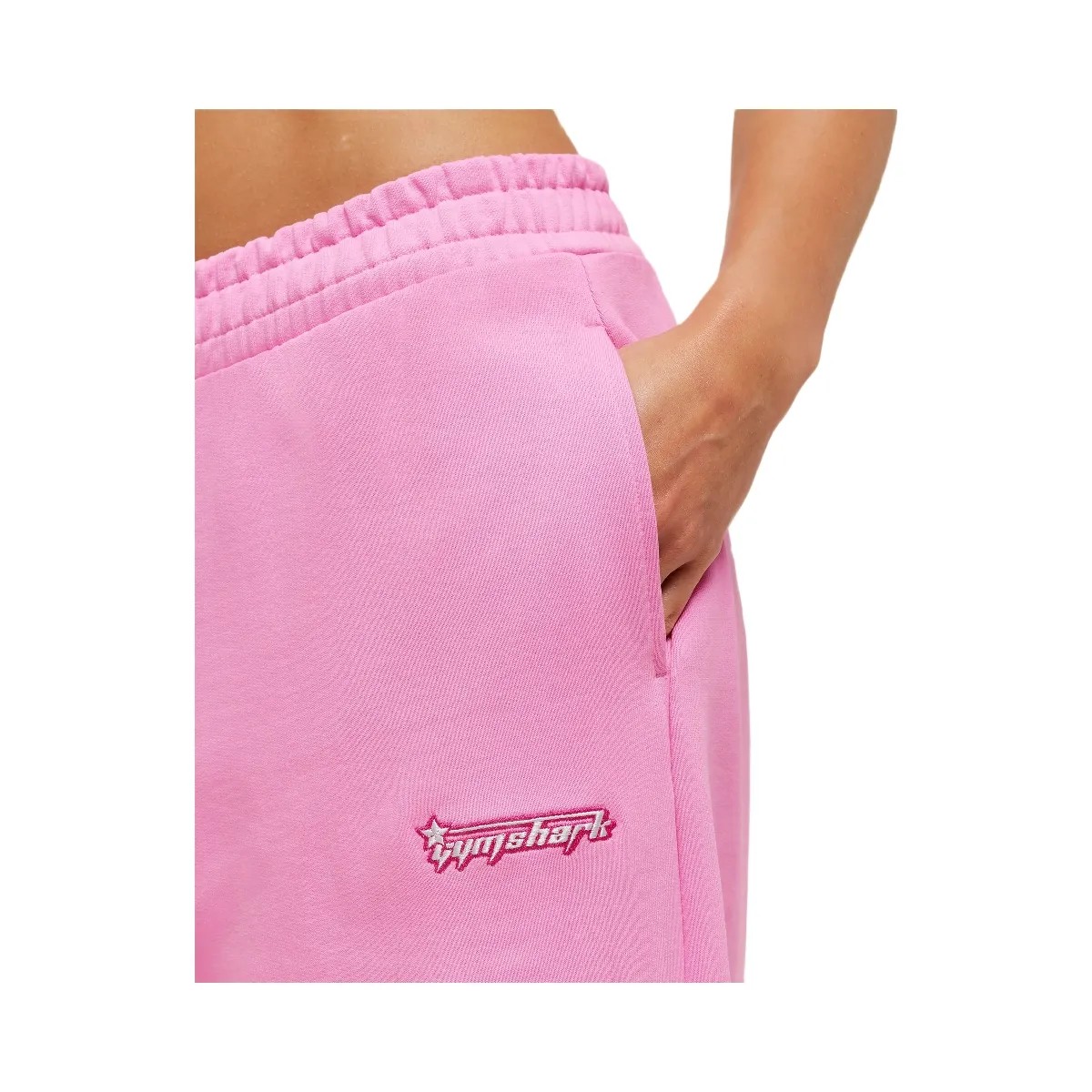 Gymshark Script Embroidery Wide Leg Pants "Focus Pink" - HypeFly India View 5