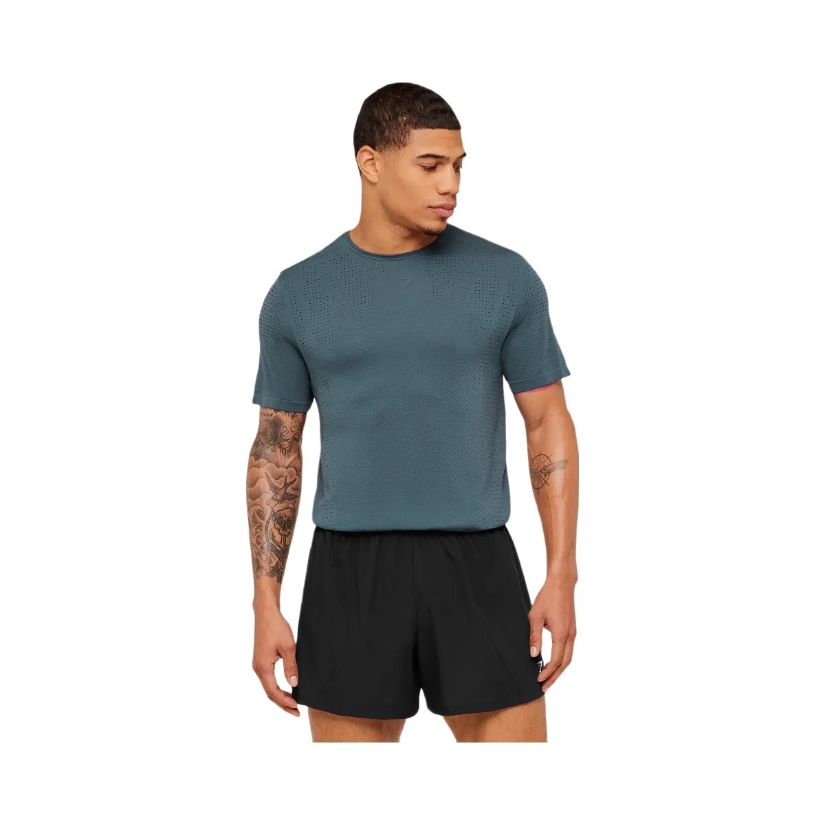 Gymshark Seamless Running T-Shirt "GS Stealth Blue" - HypeFly India View 1