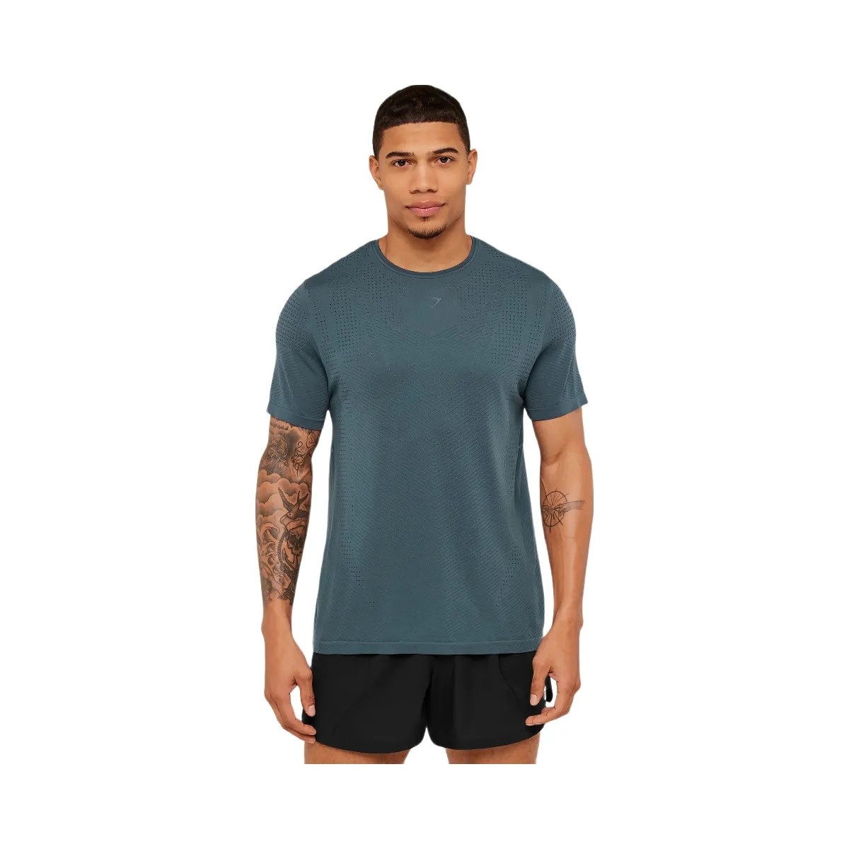 Gymshark Seamless Running T-Shirt "GS Stealth Blue" - HypeFly India View 3