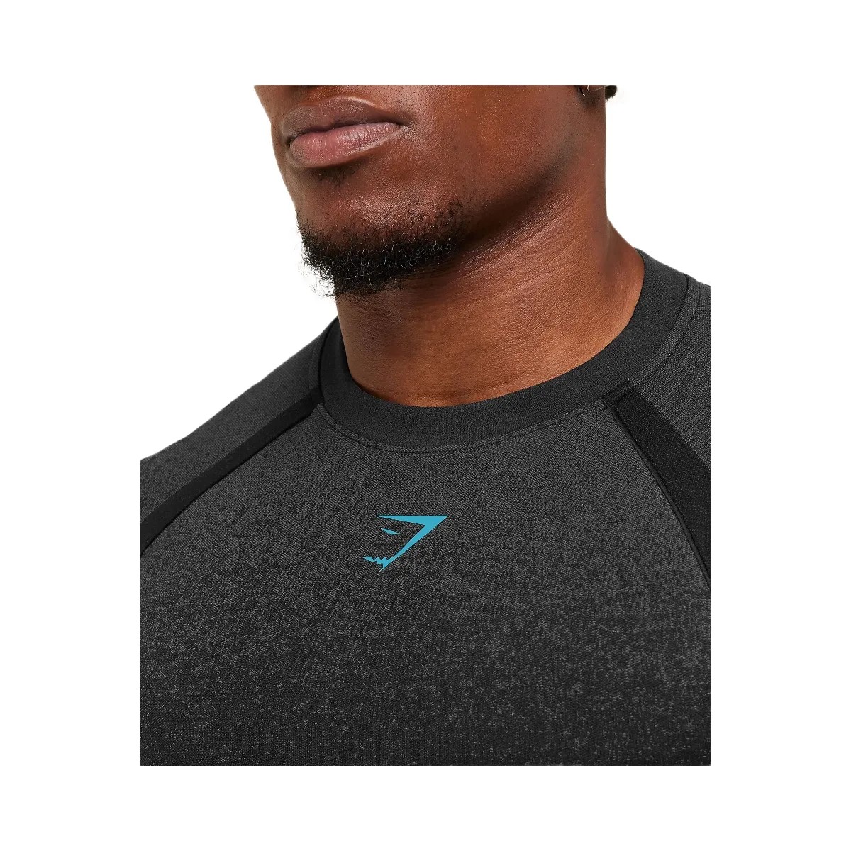 Gymshark Shadow Seamless Long Sleeve T-Shirt "Black Brand Blue" - HypeFly India View 4