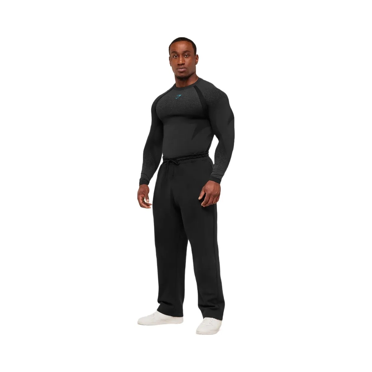 Gymshark Shadow Seamless Long Sleeve T-Shirt "Black Brand Blue" - HypeFly India View 6