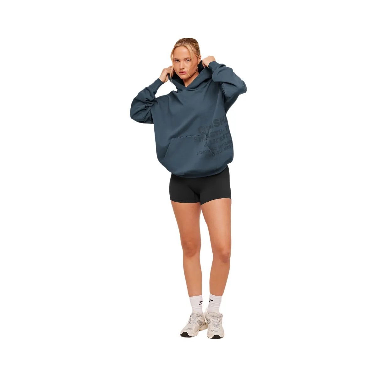 Gymshark Stacked Graphic Hoodie "Stealth Blue" - HypeFly India View 4