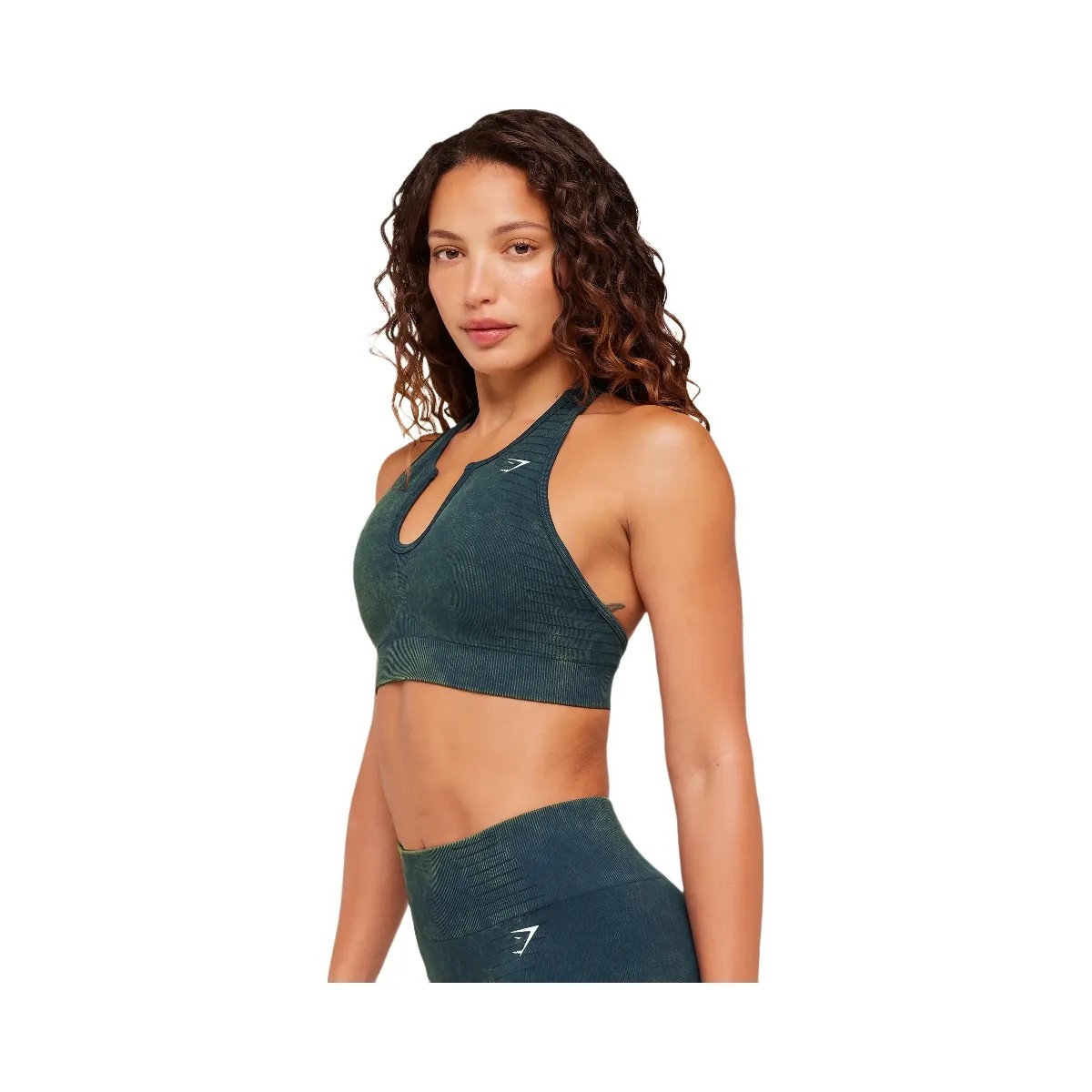 Gymshark Steel Seamless Halter Neck Bra "Deep Petrol Blue" - HypeFly India View 3