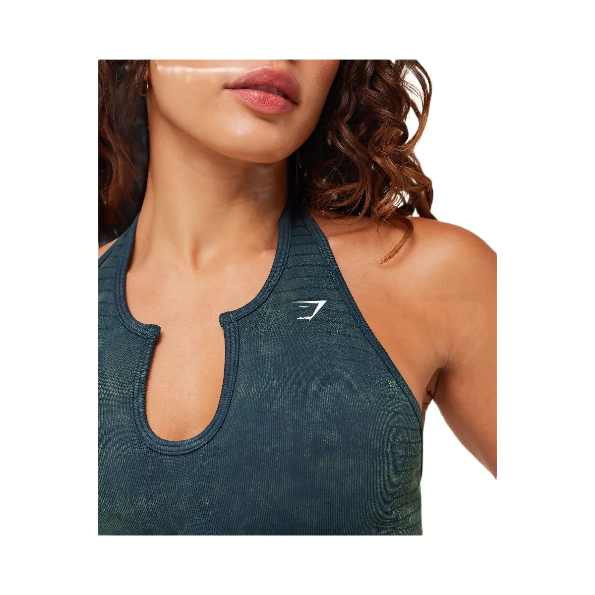 Gymshark Steel Seamless Halter Neck Bra "Deep Petrol Blue" - HypeFly India View 5