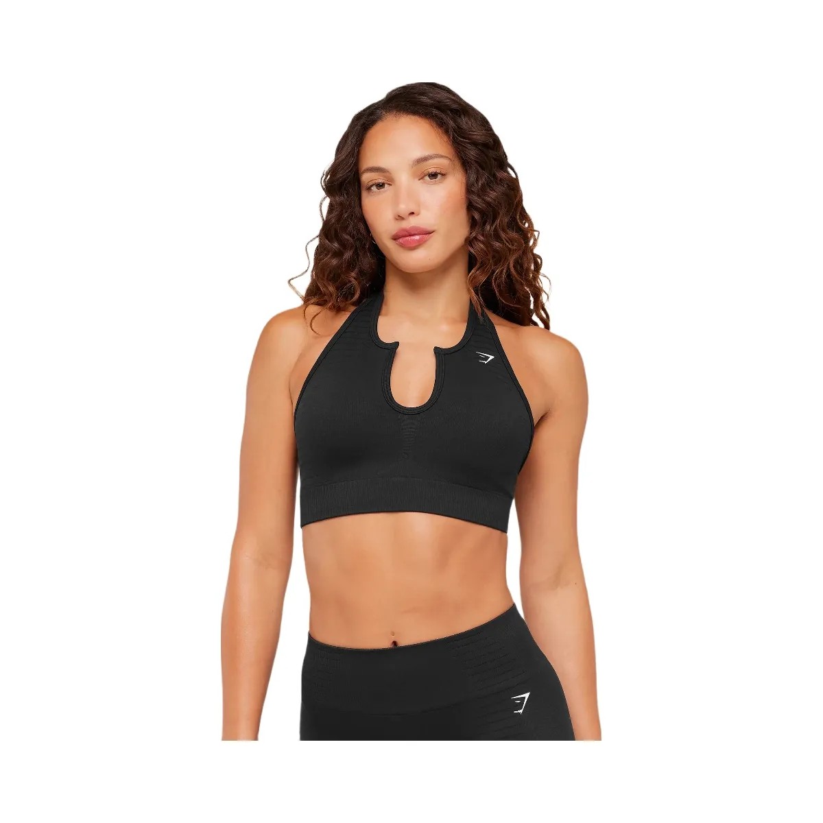 Gymshark Steel Seamless Halter Neck Bra "GS Black" - HypeFly India View 1