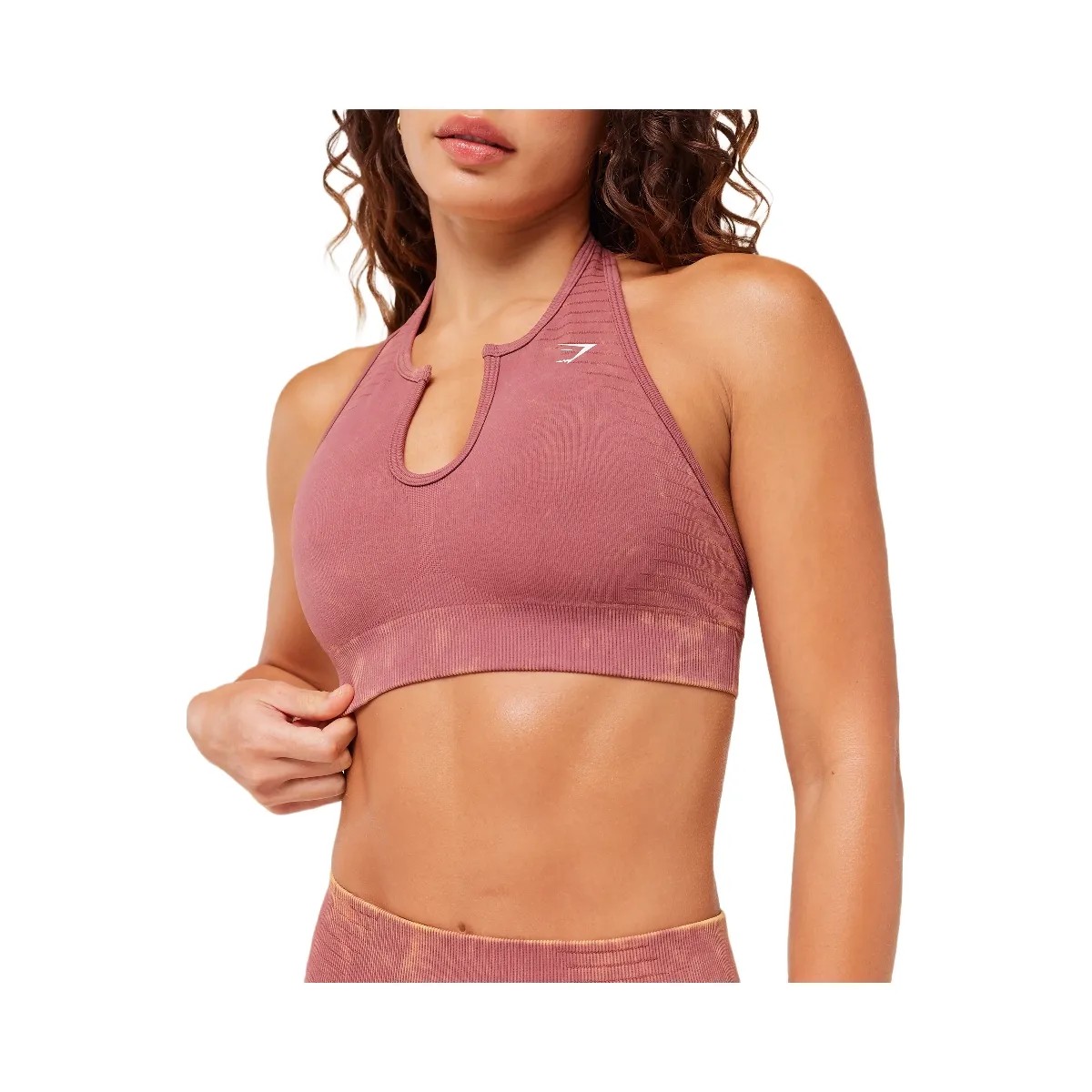 Gymshark Steel Seamless Halter Neck Bra "GS Reset Pink" - HypeFly India View 5
