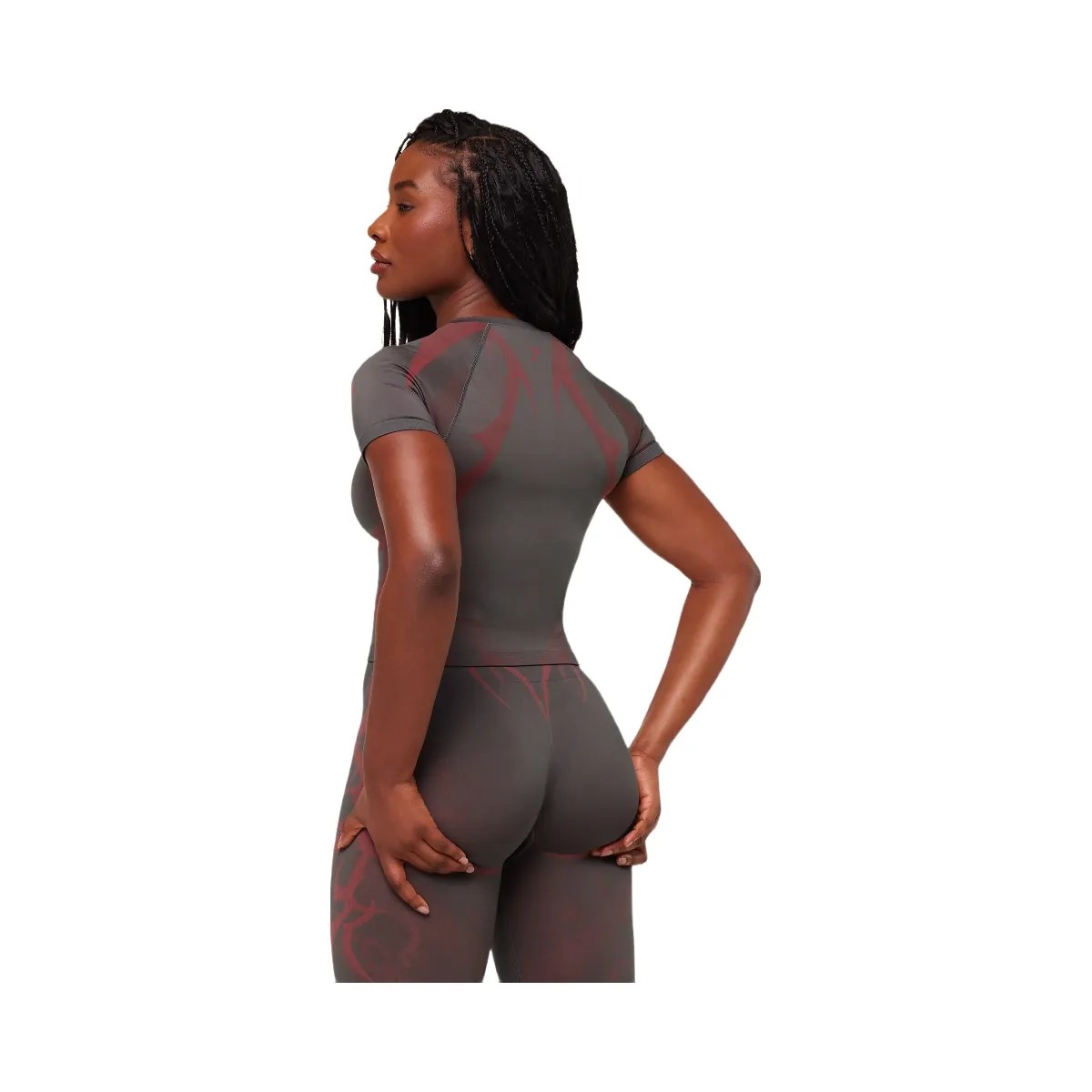 Gymshark Storm Seamless Short Sleeve Top "GS Dark Grey GS Zesty Red" - HypeFly India View 2