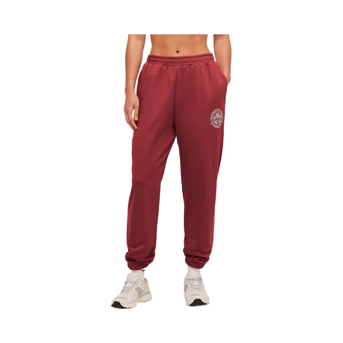 Gymshark Strength and Fitness Crest Graphic Joggers "Athletic Burgundy" - HypeFly India View 1