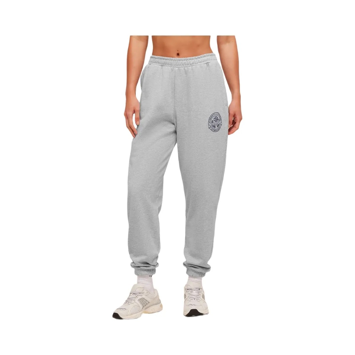 Gymshark Strength and Fitness Crest Graphic Joggers "Light Grey Core Marl" - HypeFly India View 1