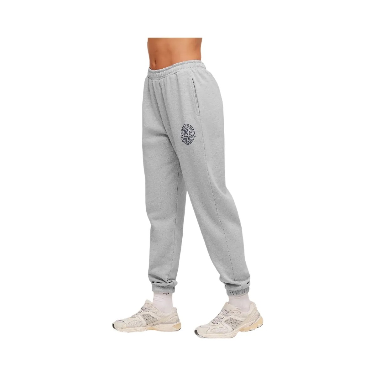 Gymshark Strength and Fitness Crest Graphic Joggers "Light Grey Core Marl" - HypeFly India View 3